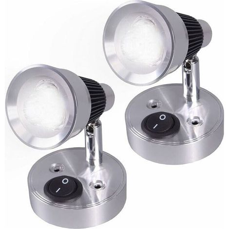 Projecteur LED 12V pour voiture, lampe de lecture murale réglable, éclairage intérieur blanc froid (pack de 2) (1/4)