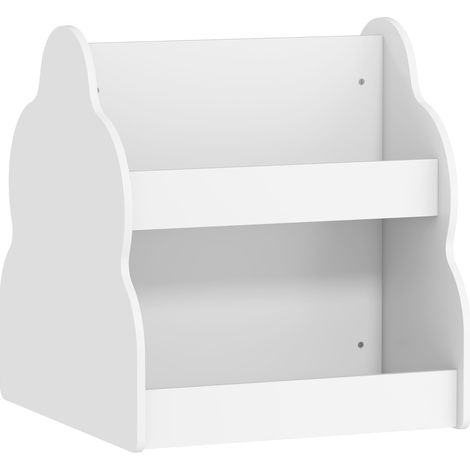 Estantería infantil de 2 niveles con ruedas y 4 compartimentos 54x50x56 cm blanca HOMVRA (1/5)