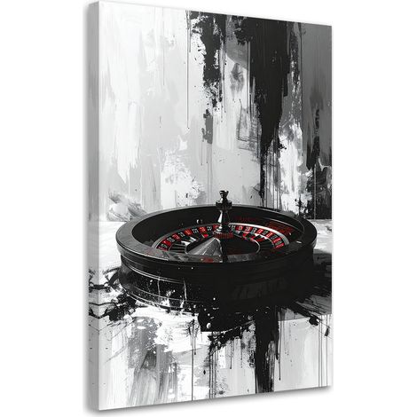 Stampe su Tela, Roulette Casinò Gioco d'azzardo Bianco e nero, 20x30 (1/5)