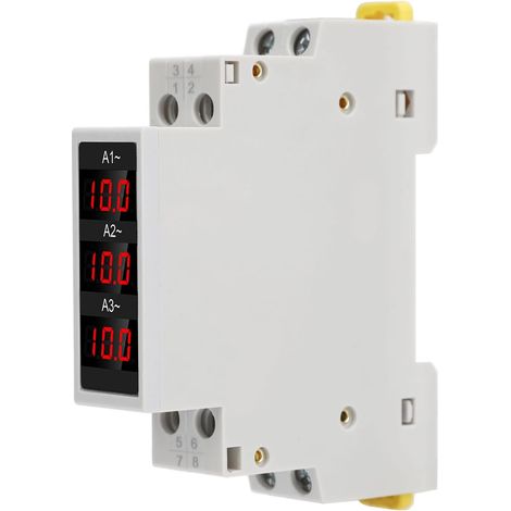 Ampèremètre triphasé sur rail DIN SDM010A, AC 80-500V 1-100A, à LED (1/5)