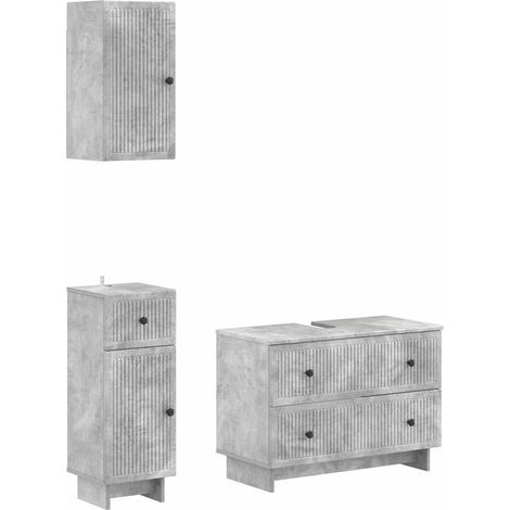 Maison Exclusive - Ensemble de meuble de salle de bain 3 pièces EDE Gris béton (1/5)