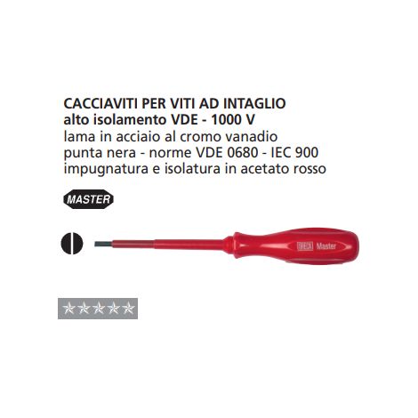 ORECA- CACCIAVITI PER VITI AD INTAGLIO ALTO ISOLAMENTO VDE-1000V mm 5,5X125