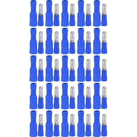 25 paires de cosses isolées mâles et femelles à sertir rapidement pour fils de calibre 16-14 AWG (1/5)
