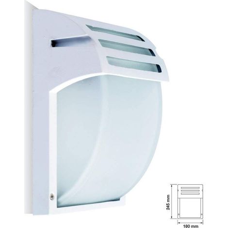 TrAdE Shop Traesio - Portalampada Esterno Alluminio Vetro Bianco Vt7077 E27 Ip44 Illuminazione -