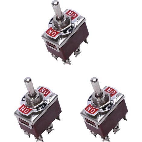 Interrupteur à bascule momentané DPDT à 3 positions (ON/OFF/ON) 250 V CA / 15 A / 125 V / 20 A (1/5)