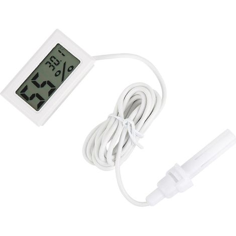 Digitales Thermometer-Hygrometer mit integrierter LED-Anzeige und Sonde für den Innenbereich (span