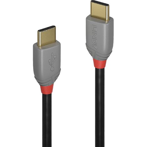 LINDY USB-Kabel USB 2.0 USB-C® Stecker, USB-C® Stecker 1.00 m Schwarz, Grau 36871
