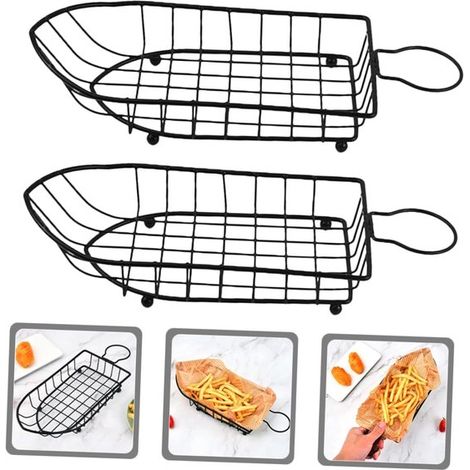 Juego de 2 piezas de cestas para pollo frito estilo occidental para cocina，cestas para comida de restaurante，rollos para comida frita doméstica (1/5)
