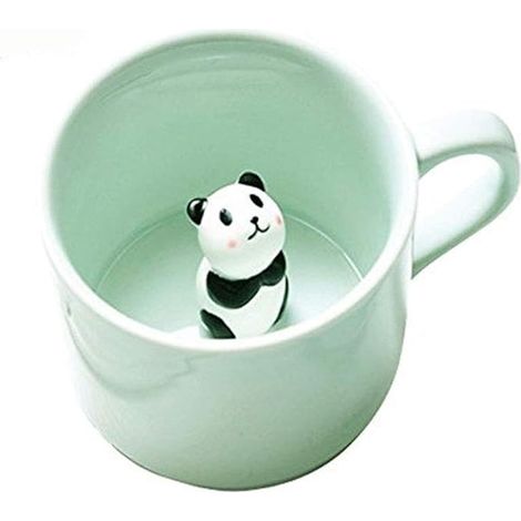 Niedlicher Kaffeebecher, Kawaii-Keramikbecher für Milchtee, Morgenbecher mit 3D-Tiermotiv, ideal als Hochzeits- und Geburtstagsgeschenk (Panda).