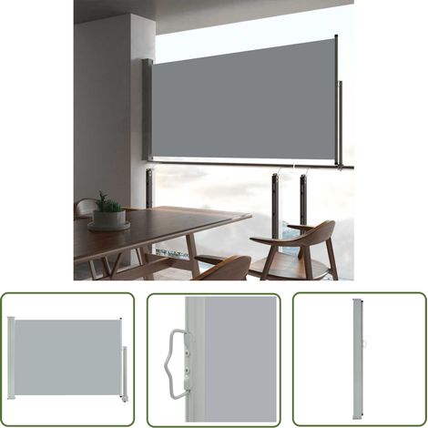 Auvent de Balcon Anti-Soleil - latéral rétractable de patio - Auvent de jardin terrasse bistro - 80x300 cm Gris Chic-782171 (1/5)