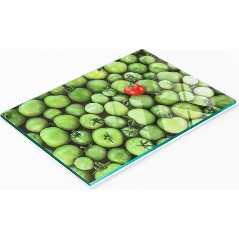 Tagliere da cucina decorativo in vetro per pomodori maturi, 80x52 cm (1/5)