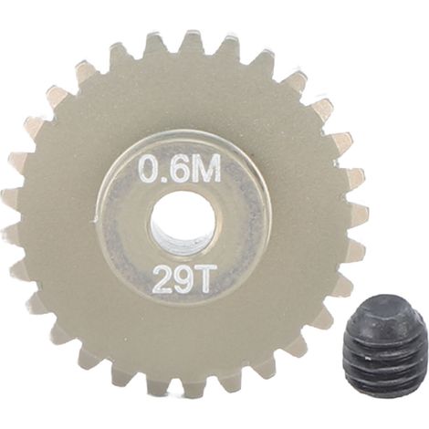 Jeu de pignons 0.6M en alliage d'aluminium, alésage 3.175mm, engrenages moteur pour axe pignon, adapté aux crawlers SCX10 TRX4 1/8 1/10, 29 dents. (1/5)