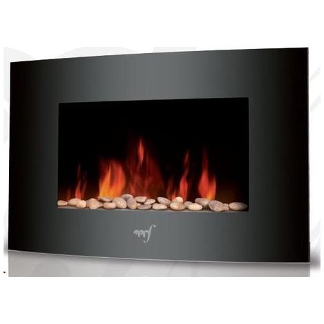 Melchioni Wallflame Caminetto Elettrico a Parete Potenza 2000 Watt Colore Antracite
