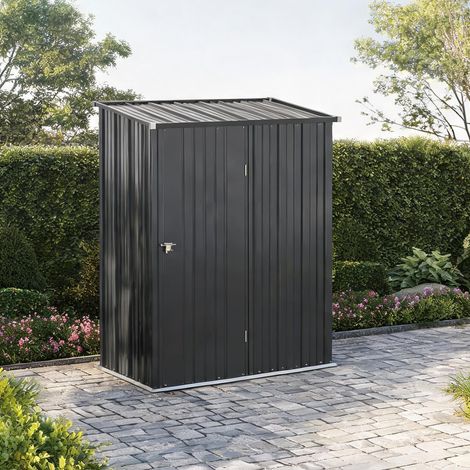 Cabane de jardin noir en acier galvanisé 1,34 m² avec toit (1/5)