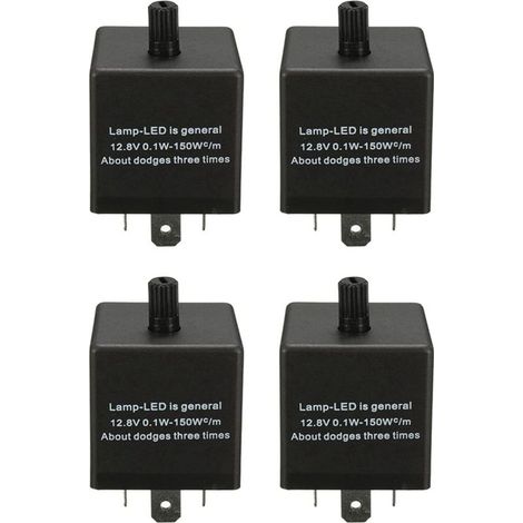 4X 12V 3 Broches LED Clignotant de Voiture Réglable Relais Flash (1/3)