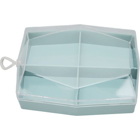 Élégant boîtier de 4 compartiments pour poudre, range-poudrier portable et réutilisable, idéal pour perles, bijoux et maquillage. (1/5)