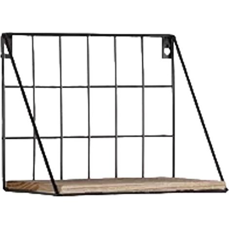 Étagère murale flottante - Métal - Noir - 19 x 25 x 12 cm - Petite taille - Décoration murale (1/5)