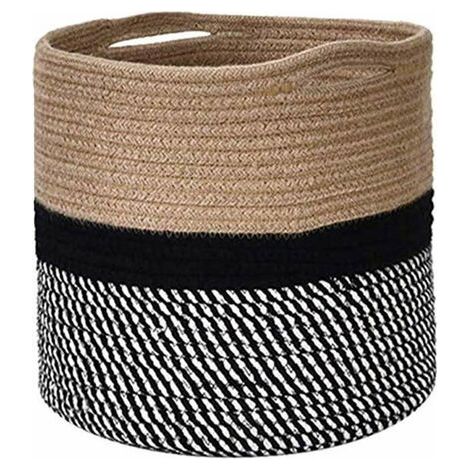 Pair - Panier à linge en corde de coton 30 x 30 cm – Pliable avec poignées intégrées – Rangement pour vêtements et jouets – Matériau sain et robuste (1/5)