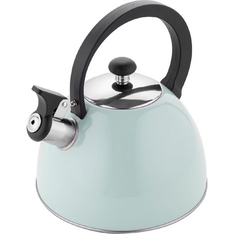 FLORINA - Bouilloire Inox (2,5 l) I Bouilloire Sifflante BRILLO I Poignée Résistante à la Chaleur I Bouilloire non Electrique I Bouilloire Induction, Gaz I Pour Thé et Café I Couleur: Menthe (1/5)