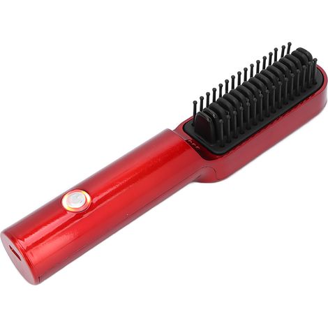 Brosse Lissante Chauffage Rapide Anti-Brûlure Peigne Coiffeur Professionnel pour Cheveux, Lisseur Domestique Salon Rouge (1/5)