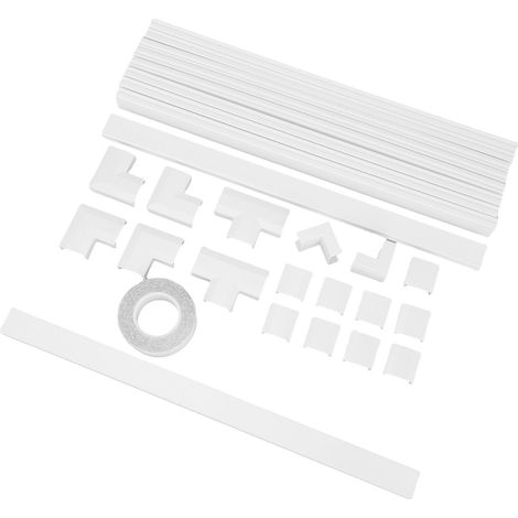 Lot de 10 cache-câbles muraux en PVC ignifugé, découpables et peignables, de dimensions 25 mm x 13 mm, pour 4 à 5 câbles Ethernet ou 5 à 6 fils de cuivre. (1/5)
