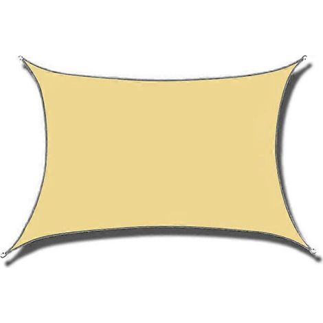 Voile d'ombrage rectangulaire bâche anti-UV extérieur imperméable, 2x3 m, kaki, protection solaire robuste pour terrasse et jardin. (1/4)