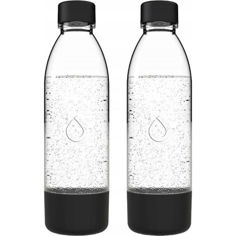 Dafi PushAir 0,7-Liter-Sprudelflasche, 2er-Set, schwarz (1/3)