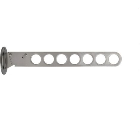 Crochet mural pliable en acier inoxydable, porte-vêtements pour séchage, tringle rétractable à fixation murale, support de rangement (patère à 7 trous, résistant à l’humidité) (1/5)