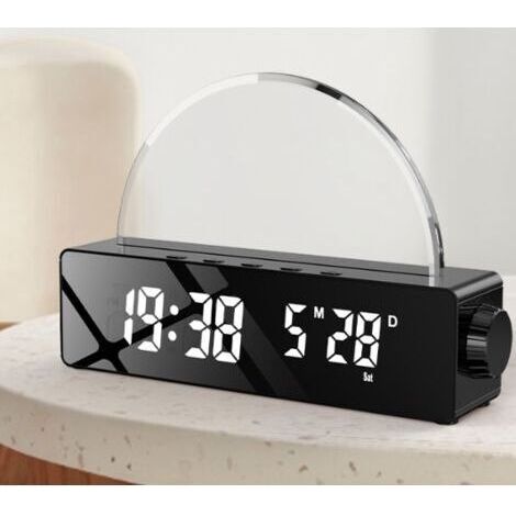 Sveglia Simulatore Alba, 6 Suoni, 10 Rumori, Timer, Display Temperatura, Lampada Atmosferica 7 Colori, Funzione Dormiveglia, USB (1/4)