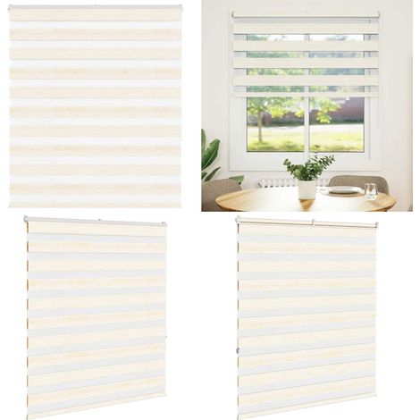 vidaXL Zebrarollo Marmorbeige 120x150cm Stoffbreite 115,9 cm Polyester (1/5)