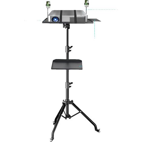 Trépied de projecteur, hauteur réglable, doubles plateaux, 145CM (1/2)