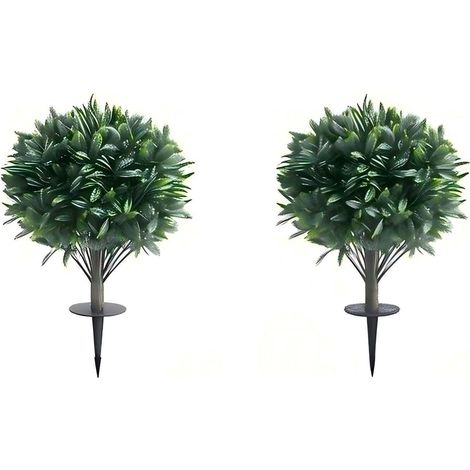 Artificial Olive Trees Set, 65cm Weatherproof with Spikes