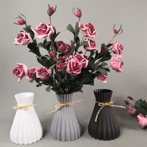 10PCS Vase, Imitation rotin, Incassable, Plastique, Décoration intérieure (1/3)