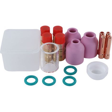 Accessoire de soudage TIG, pince de serrage, buse de lentille à gaz, tasse d'isolation pour pistolet WP 17 18 26, 17 pièces (1/5)