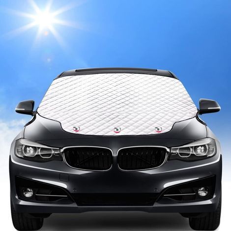 Frontscheibenabdeckung für Autos, magnetische Windschutzscheibenabdeckung, Sonnenschutz, Frostschutz, Enteisung, UV-Schutz, universell faltbar für PKW und SUV (193 x 126 cm) (1/5)
