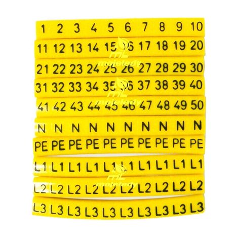 Kabelmarkierer OZ-0 1-50 L1 L2 L3 N PE 100 Stück