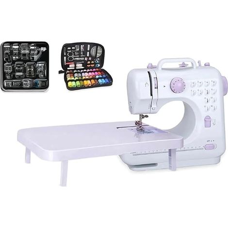 Machines à coudre simples, machine à coudre multifonction à 12 points, double ligne, machine à coudre domestique surjeteuse avec deux vitesses pour enfants et débutants (1/5)