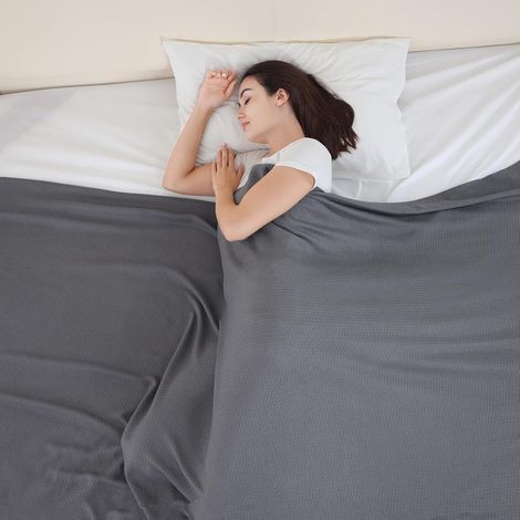Couverture Rafraîchissante 100% Fibre Bambou Légère Respirante pour Lit Canapé (1/5)