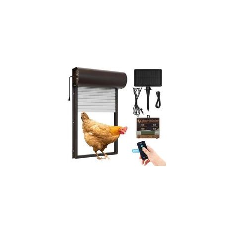 Porte automatique pour poulailler solaire – Métal en tôle – Minuterie intégrée – Compatible avec poulets et canards (1/3)