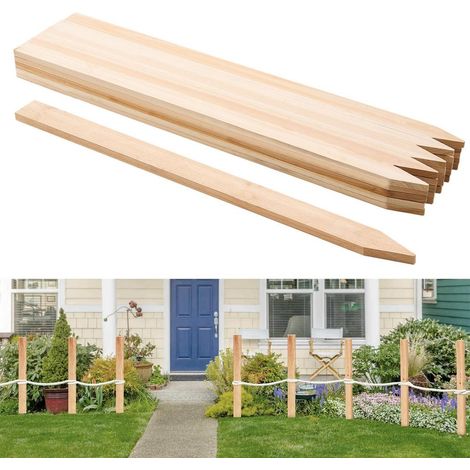 Bois de Sapin Robuste Délimitation Nette et Solide Piquets de Clôture 91cm Lot de 25 pour Bordures Jardin et Potager (1/5)