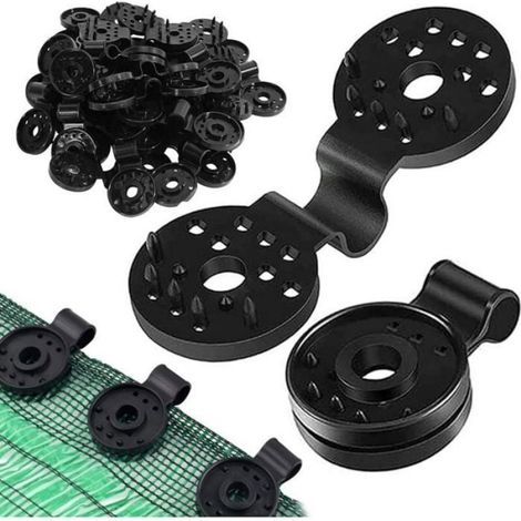 Clips Pour Toile D'ombrage - 50 Pièces Avec Anneau Métallique - Pour Parasol Voile D'ombrage Filet Ombrage Extérieur - Lot Complet (1/4)