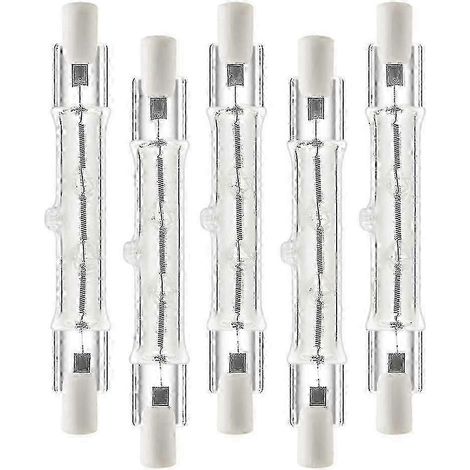 Pack de 5 ampoules linéaires halogènes R7s 118mm 300w 230v, r7s, lampe halogène à intensité variable compatibleconstructi (1/5)