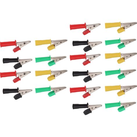 Lot de 5 pinces de test électrique J.60045 en laiton 5mm, douille 4mm isolée, pince de connexion automobile (1/5)