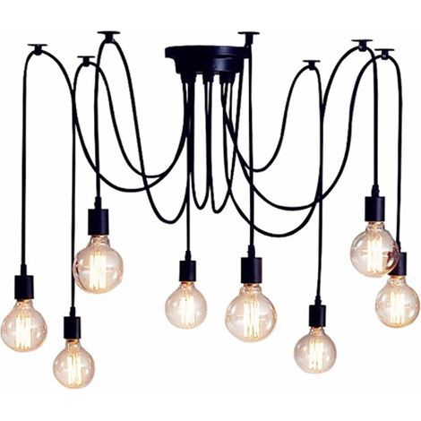 Spinnen-Kronleuchter, 8-armige Spinnen-Pendelleuchte, Kronleuchter im Vintage-Industrie-Steampunk-Edison-Stil, multifunktionale DIY-Hängeleuchte (1/5)