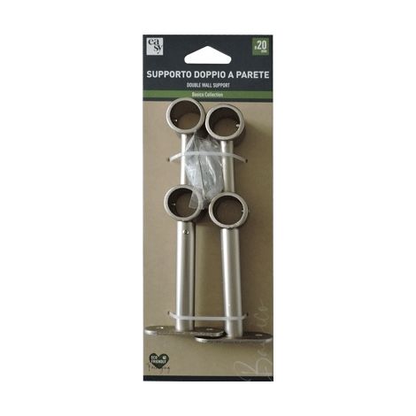 SET 2  SUPPORTI DOPPI BASICO 16CM NICHEL