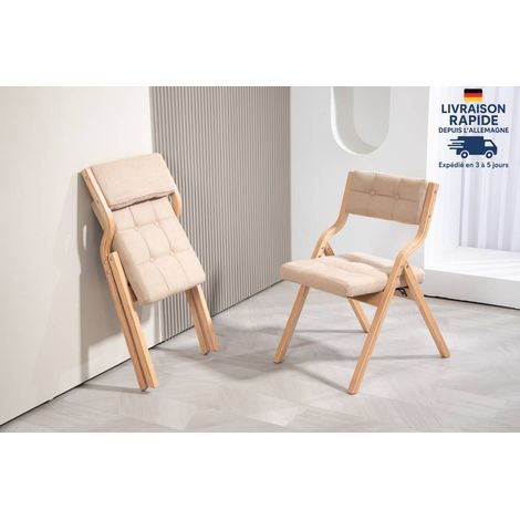 Modfu – Lot de 2 chaises scandinaves kaki – Pieds en bois naturel – Confort optimal pour salon ou salle à manger – Design moderne et épuré (1/5)