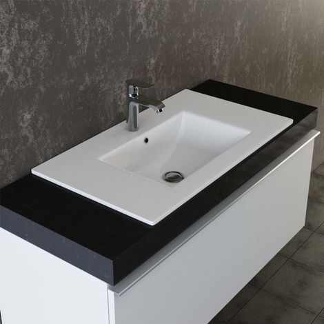 VILSTEIN© Keramik Einbauwaschbecken Einbau Einsatz Waschbecken Becken Handwaschbecken 70cm (1/5)