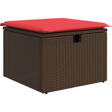 Tabouret de Jardin Marron 55 x 55 x 37 cm polyrotin (1/5)