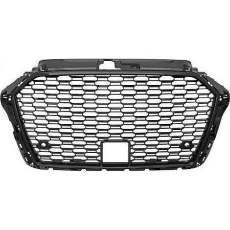 Grille Calandre avant en ABS Audi A3 8V 2016 a 2020 Look RS Noir-38601387