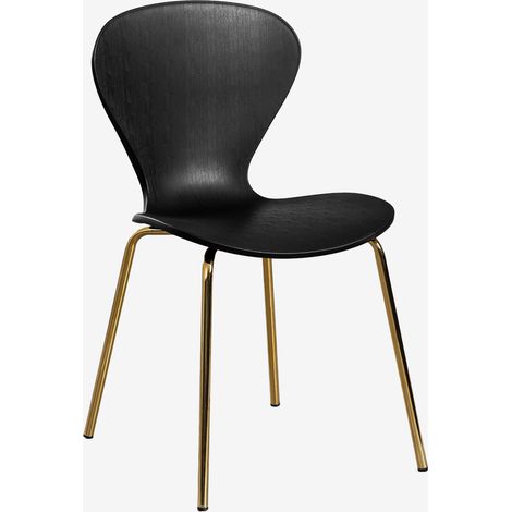 Lot de 2 chaises de salle à manger empilables SKLUM Noir Doré (1/5)